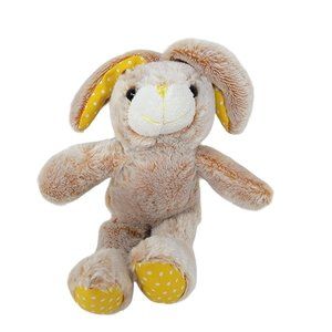 Bunny Rabbit Plush Stuffed Animal 9" Frosted Brown Yellow Ears Easter Walmart
